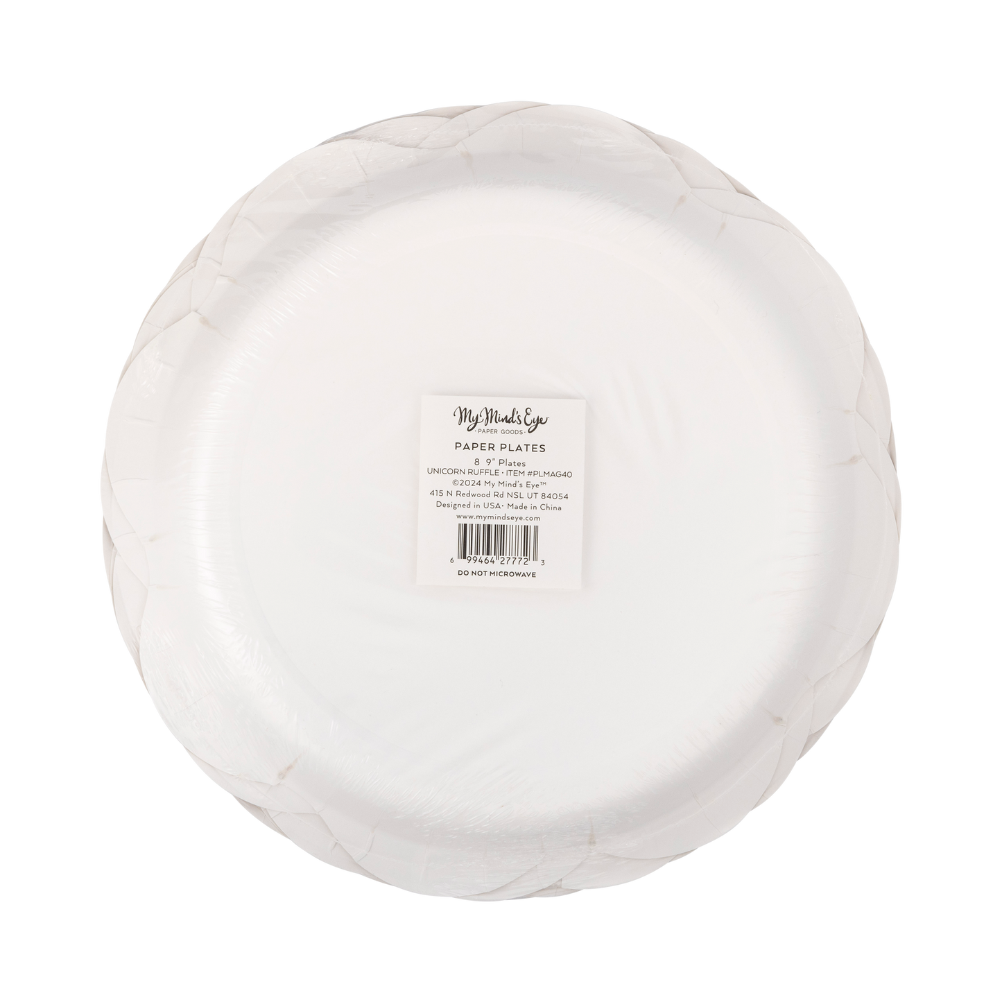 Pink Unicorn Ruffle Edge Plate