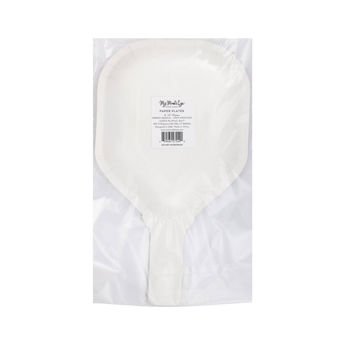 White Paddle Shaped Paper Plate