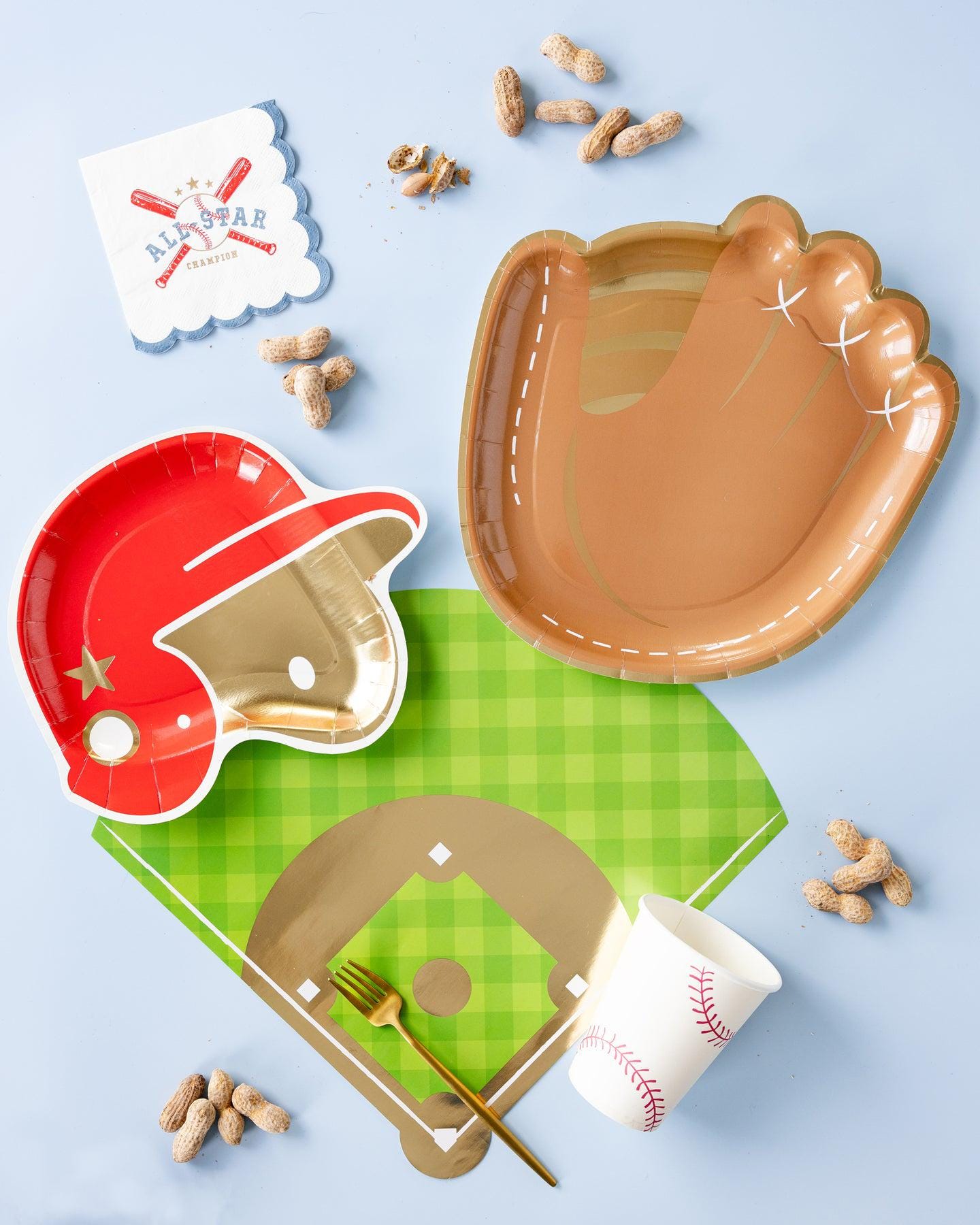 Baseball Mitt Shaped Paper Plate 8 ct.