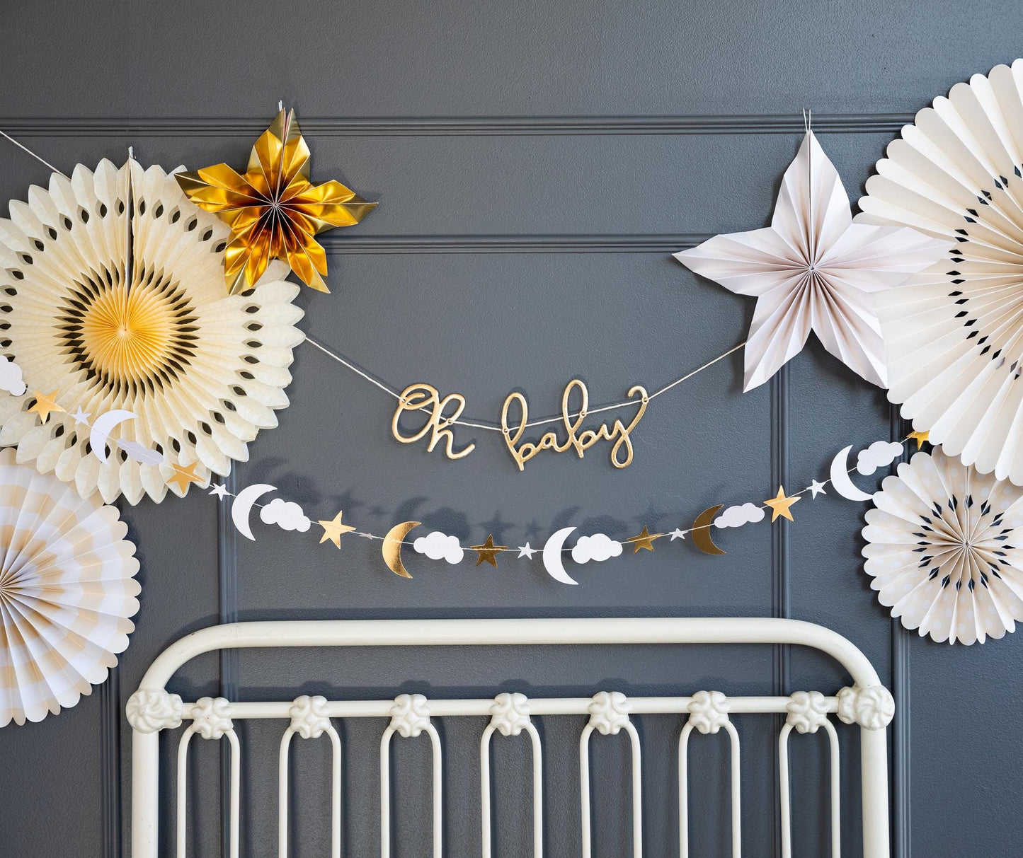 Oh Baby Banner & Garland, Baby Shower Banner